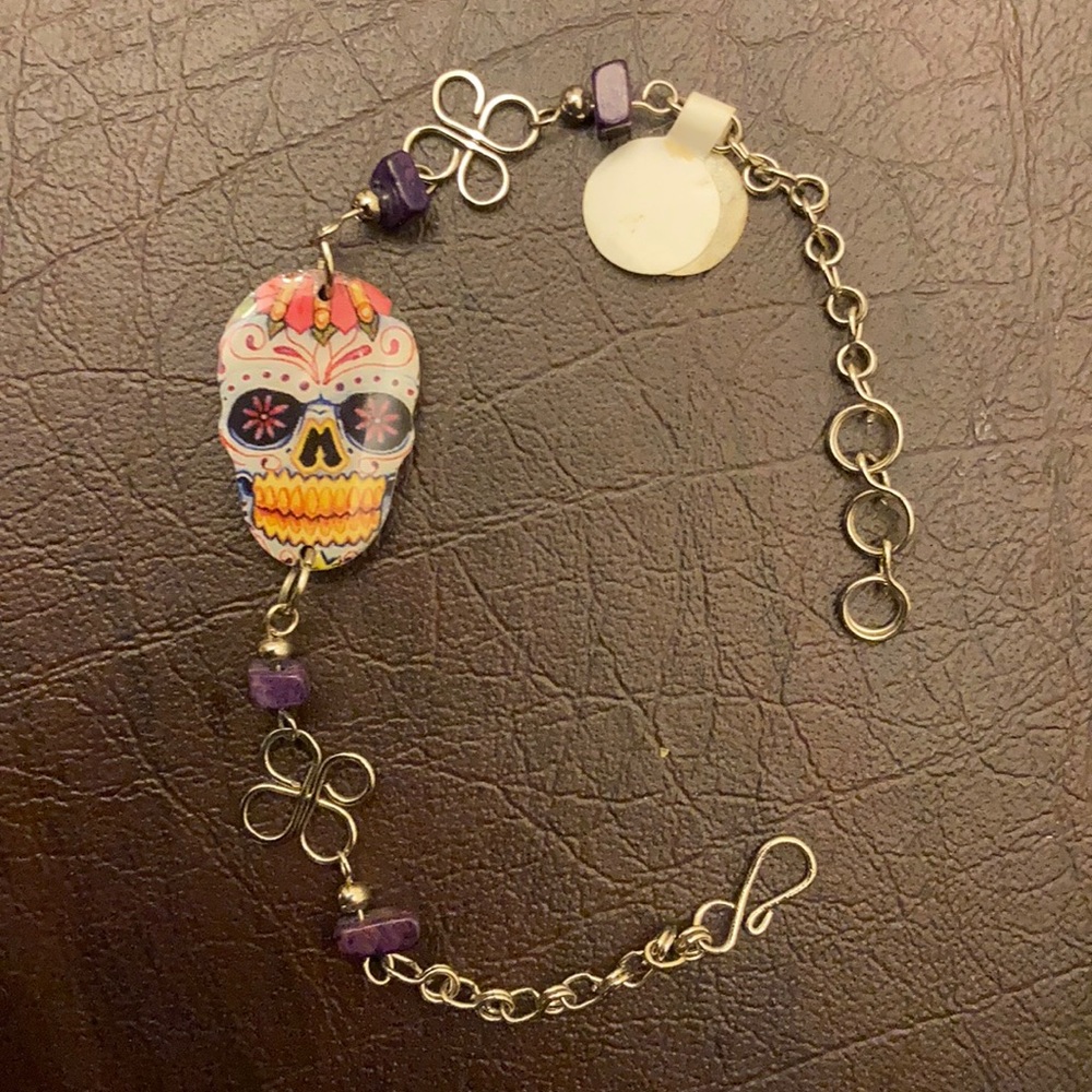 ⚜️One of a kind Sugar Skull Stone Bracelet!